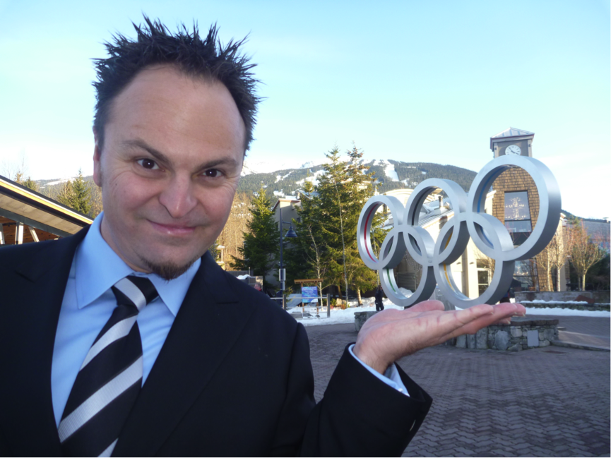 Steven Bradbury in the olympic Village