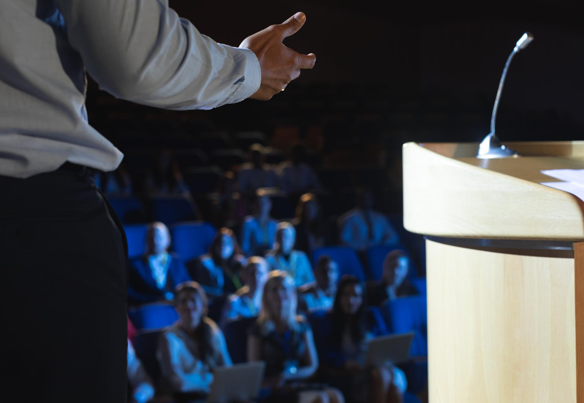 keynote speaker on stage