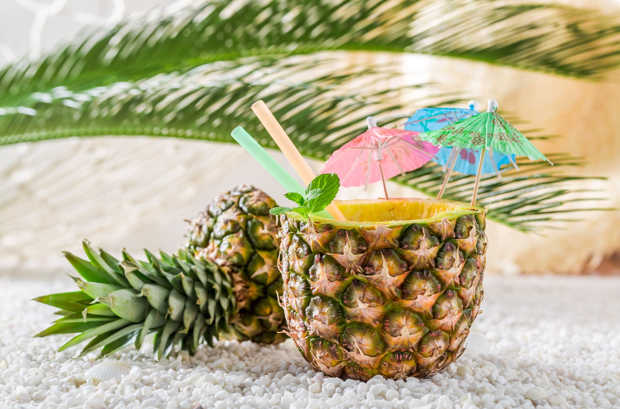 Stock Photo Cocktail Inside Pineapple