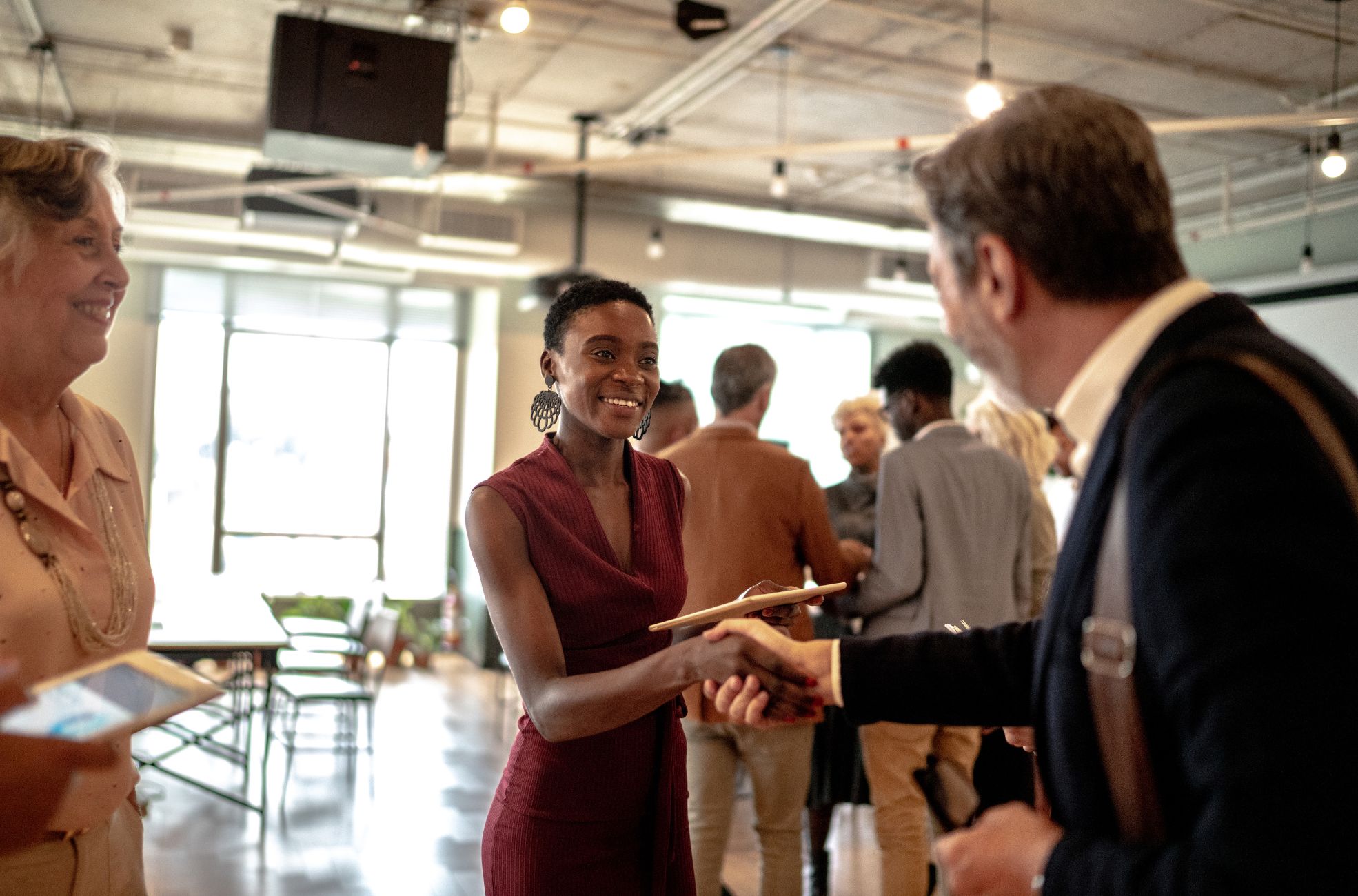 Stock Photo of A Host At A Networking Event