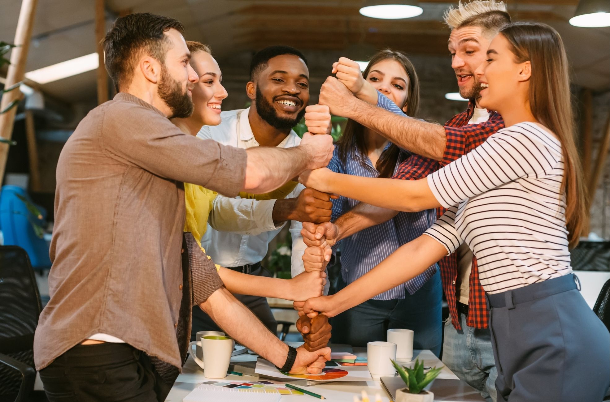 Group Doing A Team Building Game