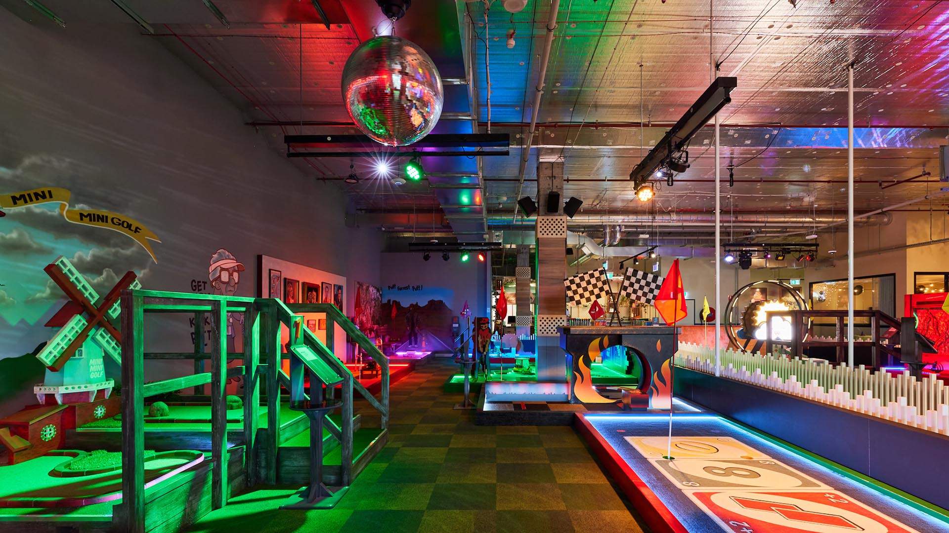 Mini golf course at Holey Moley located in Brisbane.