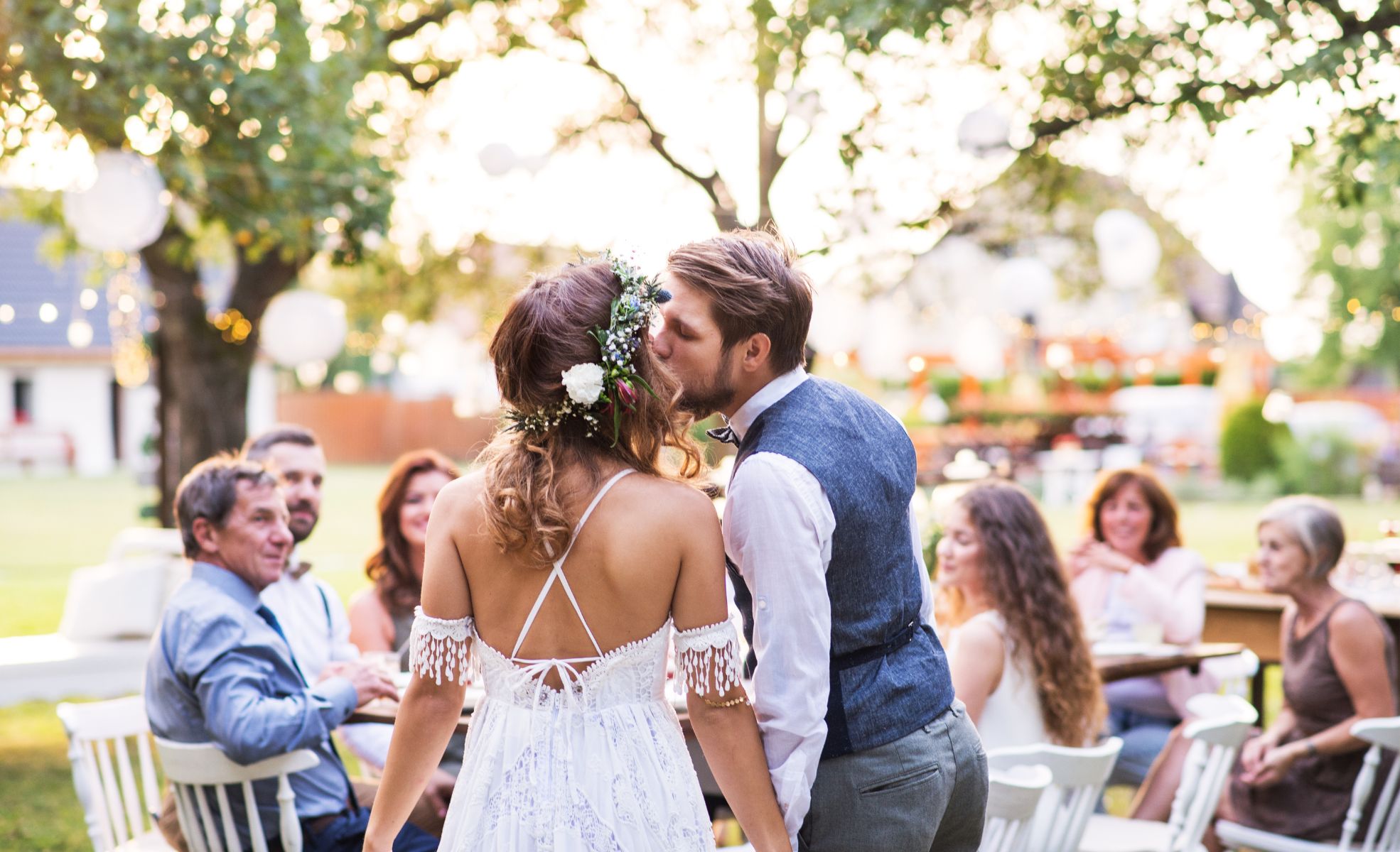 Wedding Couple Kissing