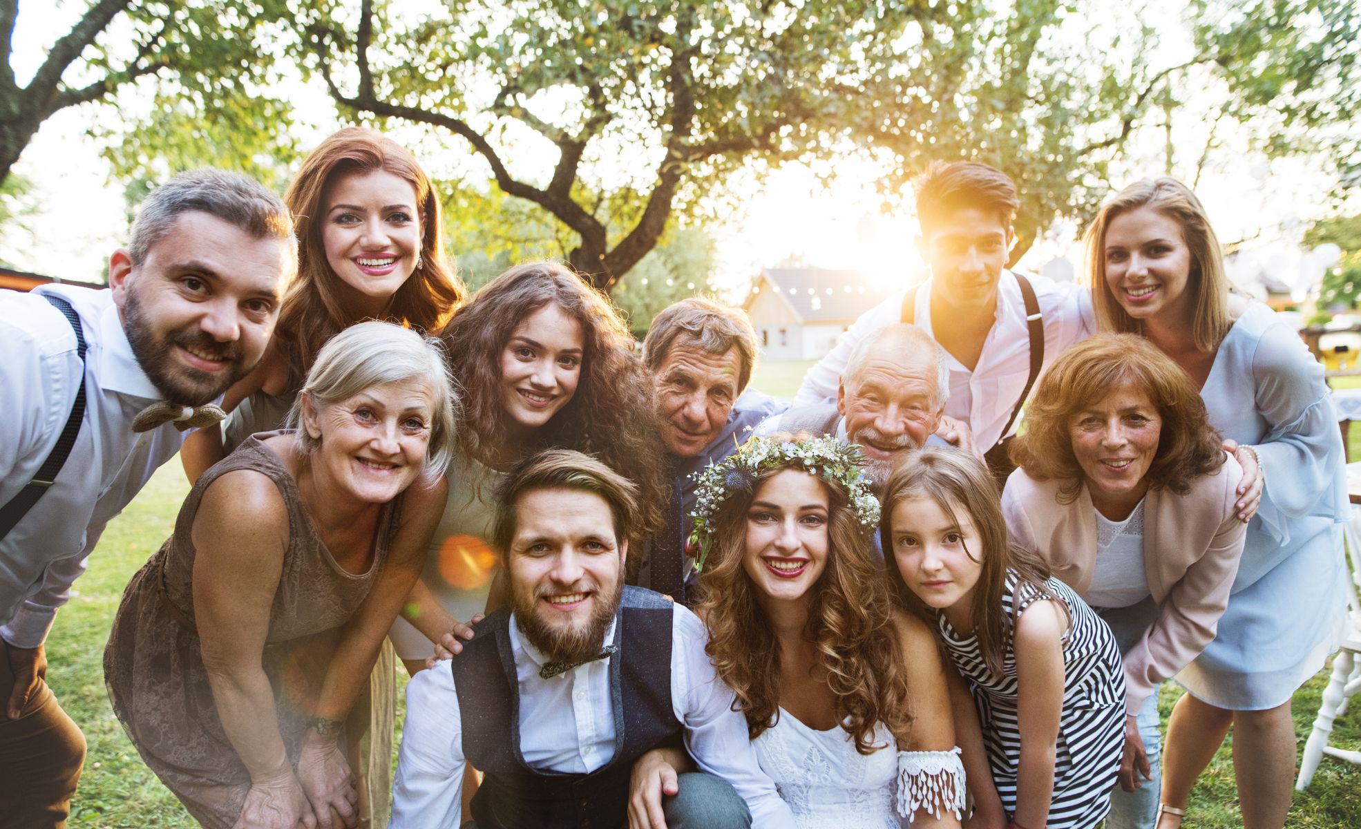 Family At Outdoor Wedding