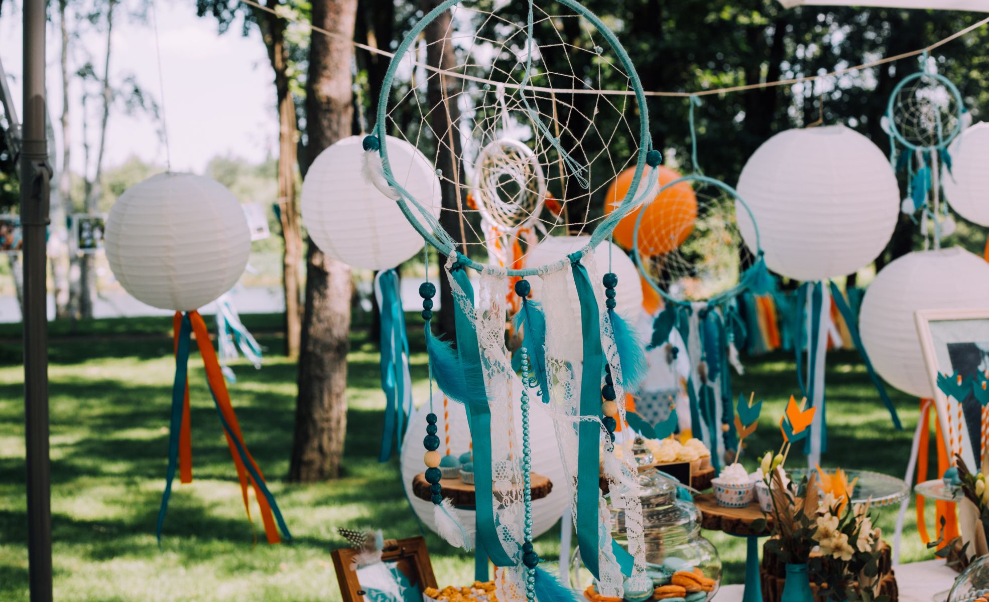 Boho-Themed Decorations In Park