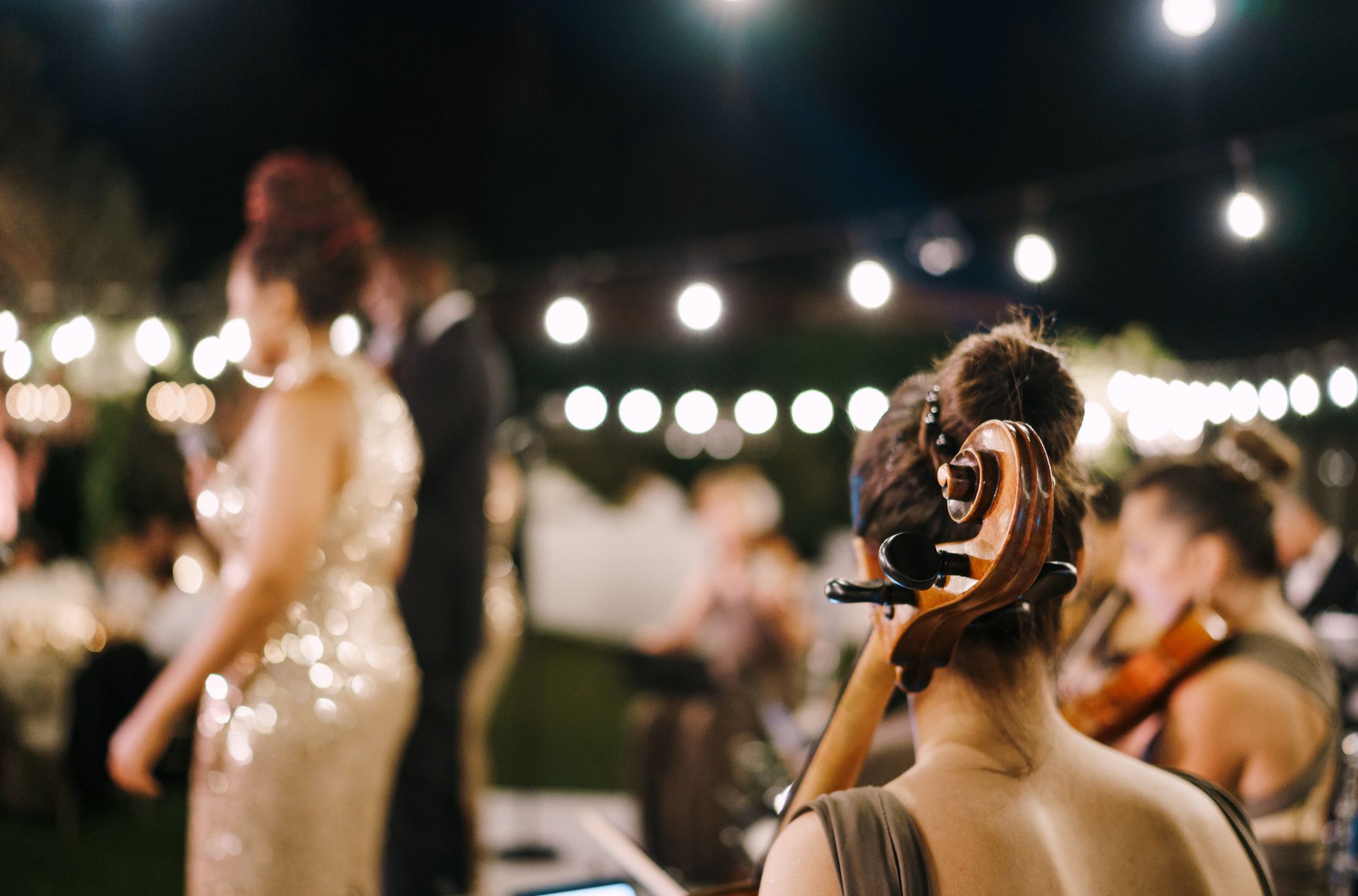 Wedding Band Playing Music At Night