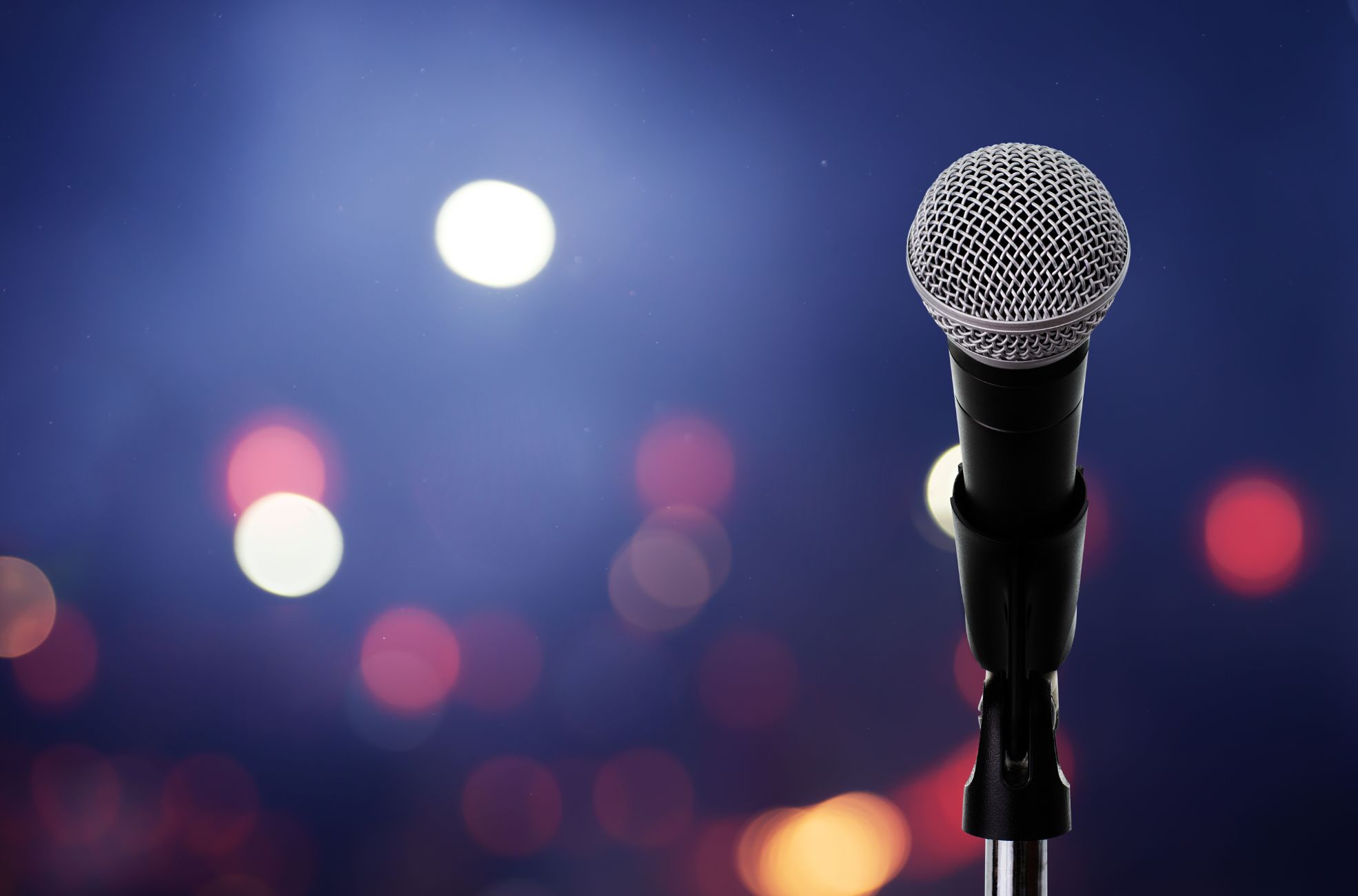 Stage Lights And Microphone