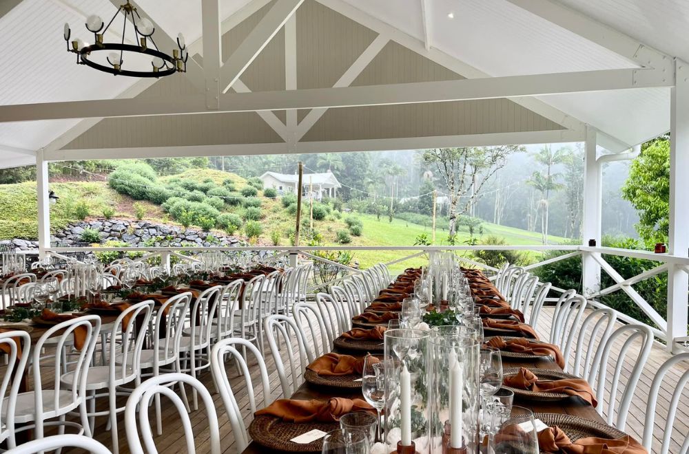 Reception Set Up At Nightcap Ridge, Byron Bay