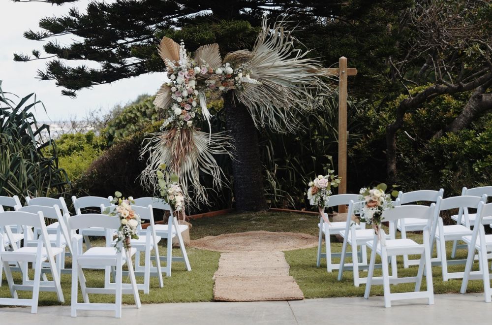Ceremony SetUp At Shelley Beach Wedding Cafe, Byron Bay