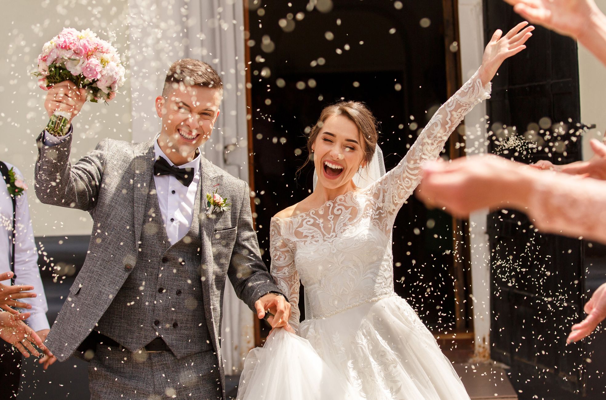 Bride And Groom At Wedding