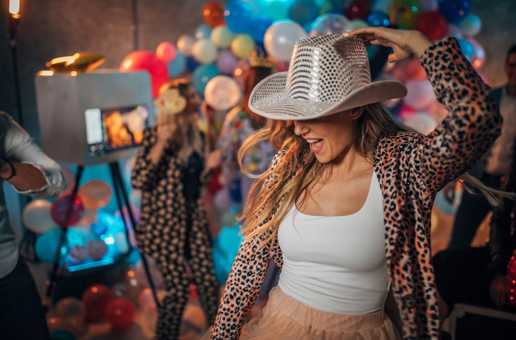 Woman At Country Themed Party