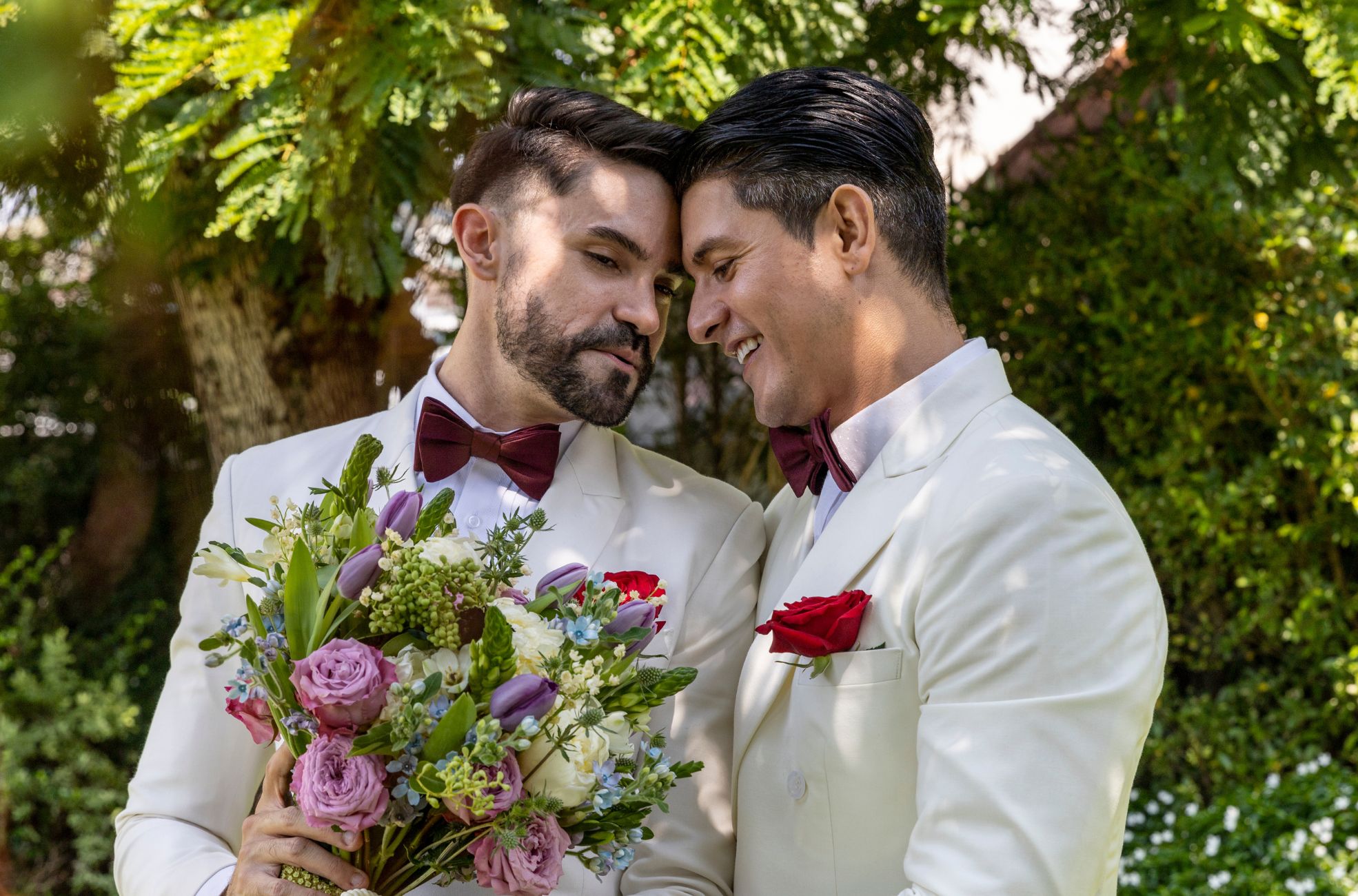 Wedding Couple In Garden