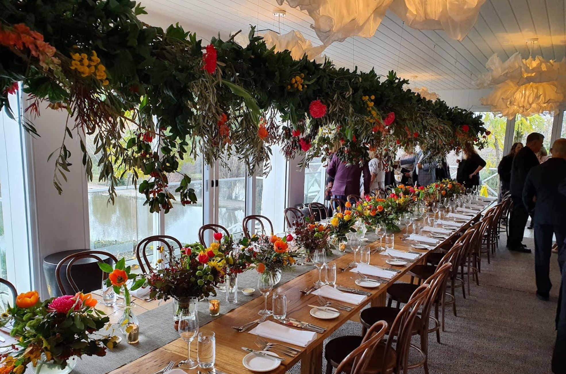 Luxury Wedding Table Setting At the Lake House