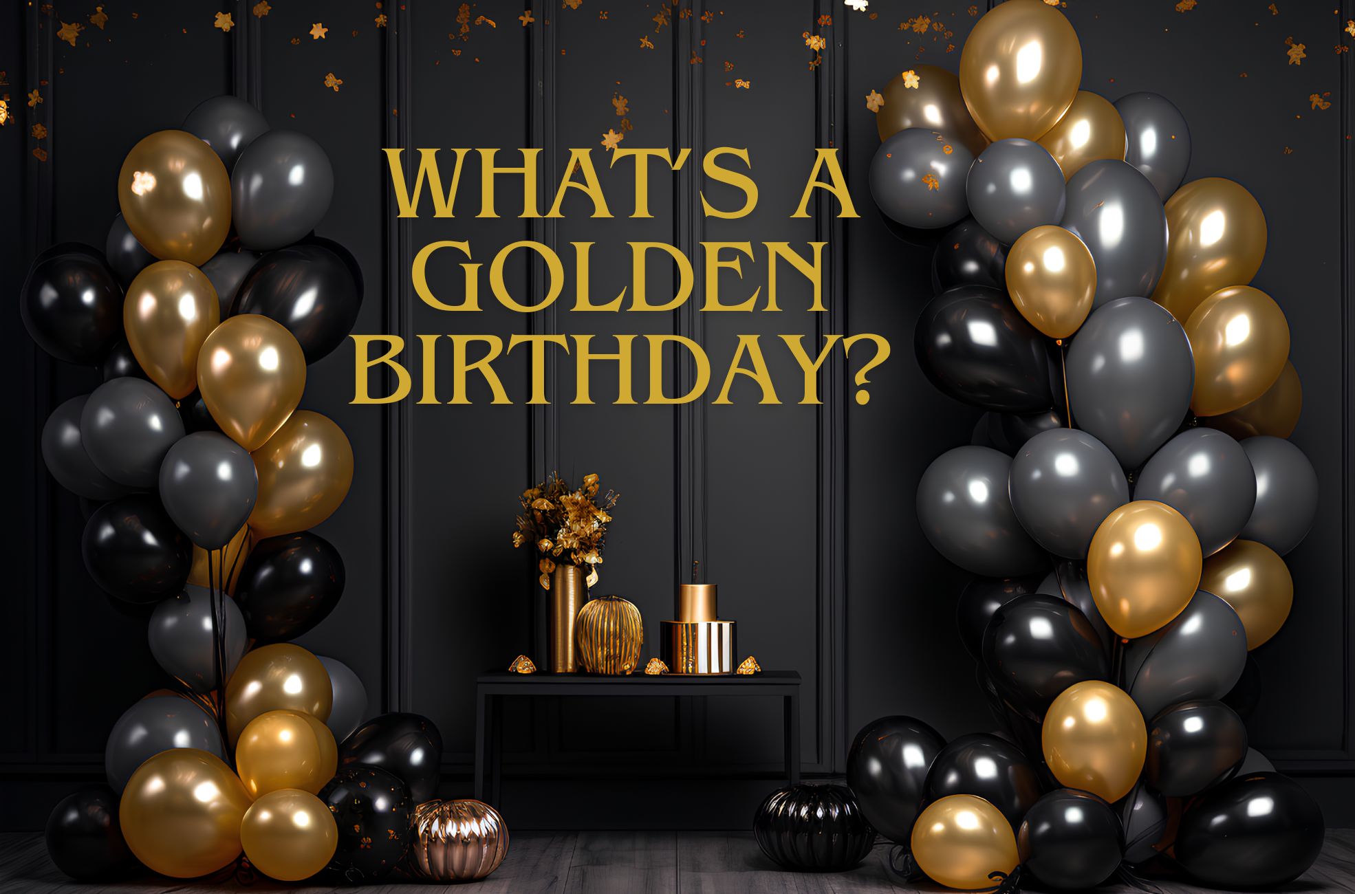 Decorations And Title Saying "What's A Golden Birthday?"
