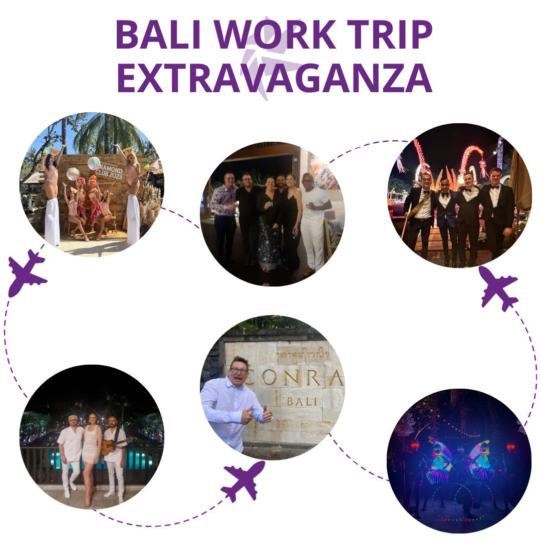 Cover Photo Saying "Bali Work Trip Exrtravaganza"