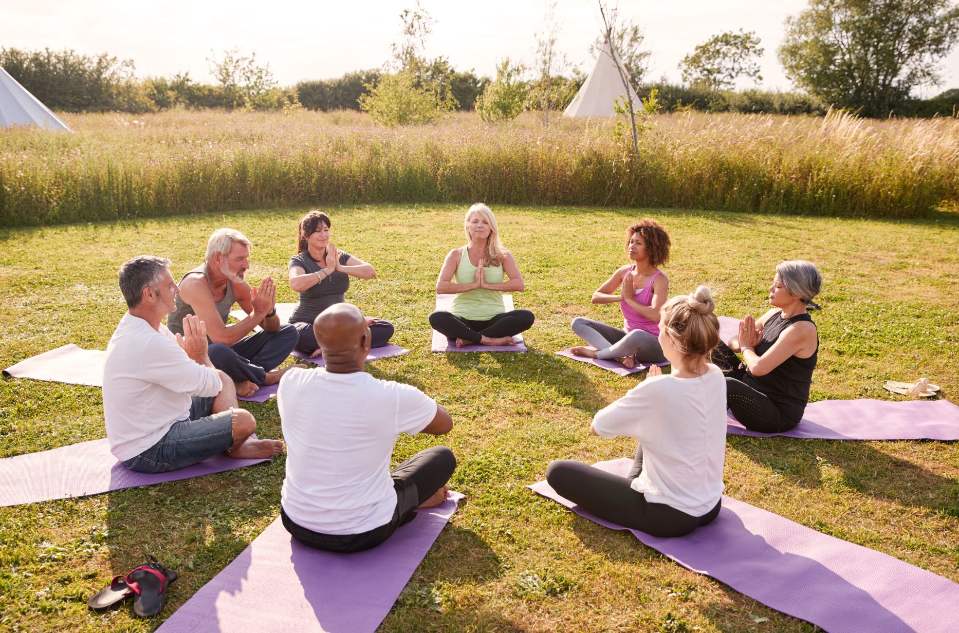 Group At Yoga Retreat