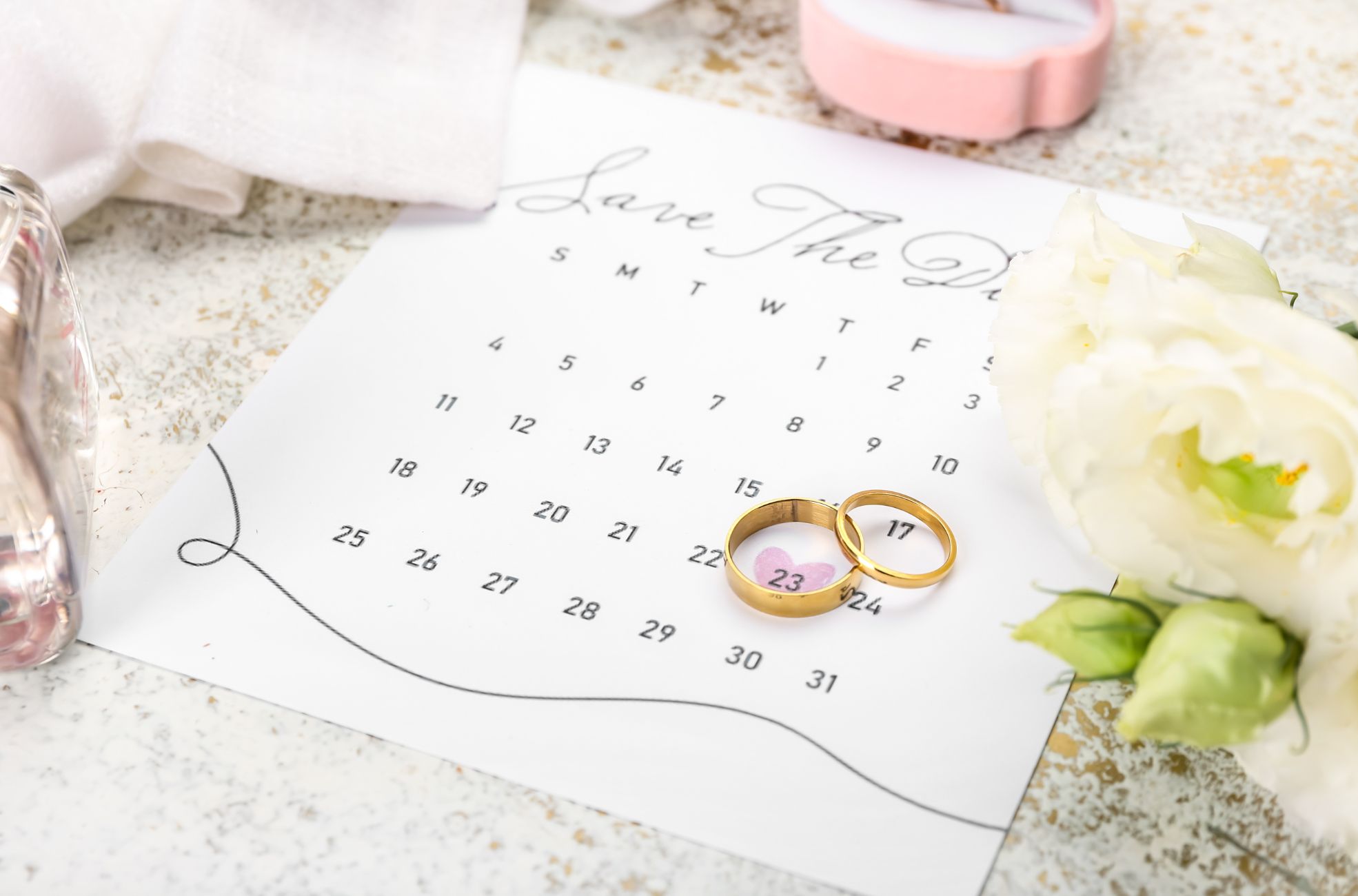 Wedding Rings On Calendar