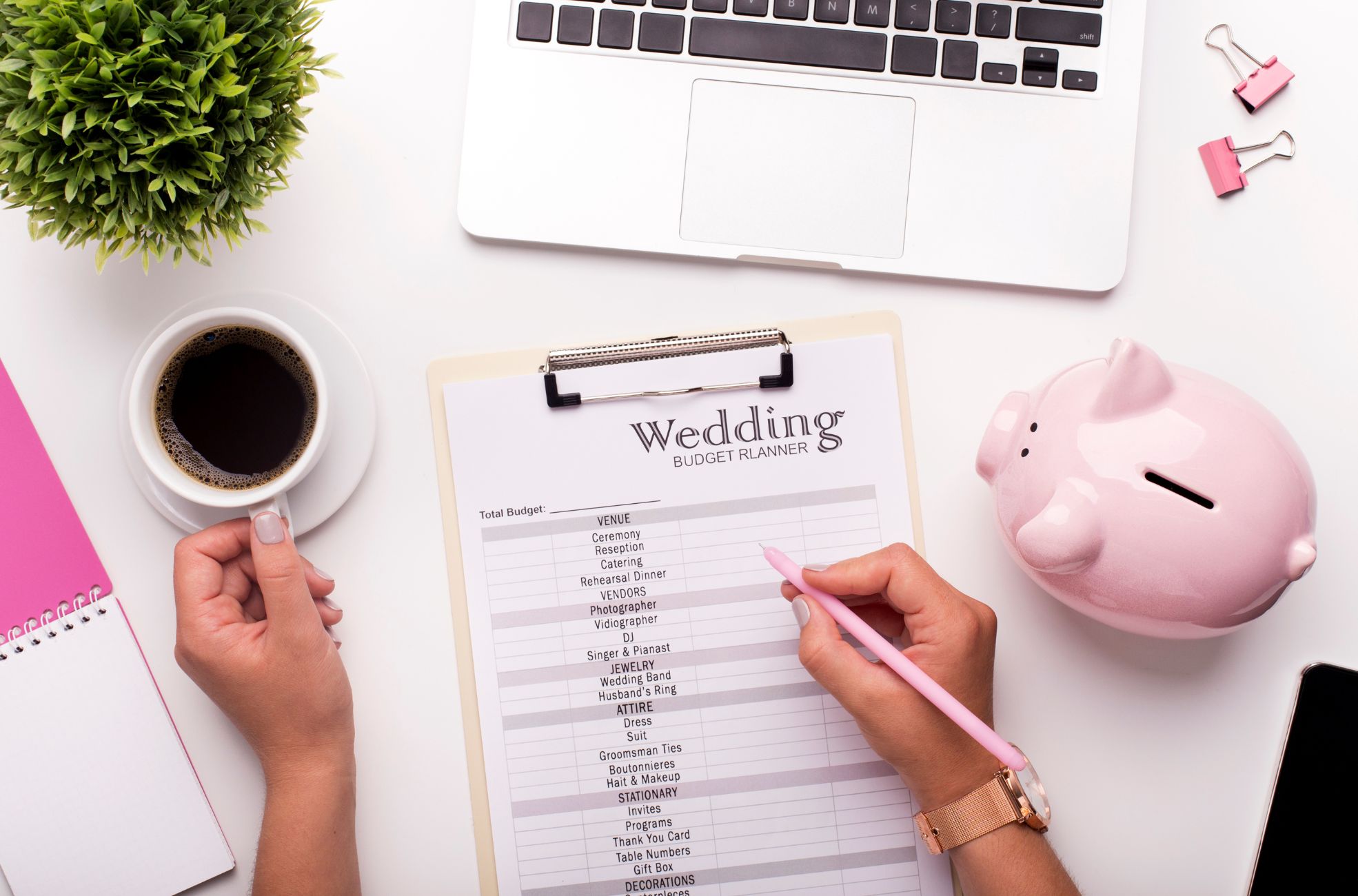 Wedding Budget On Desk