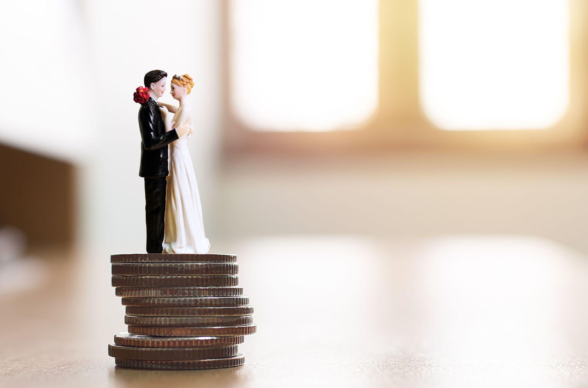 Wedding Cake Topper On Coins