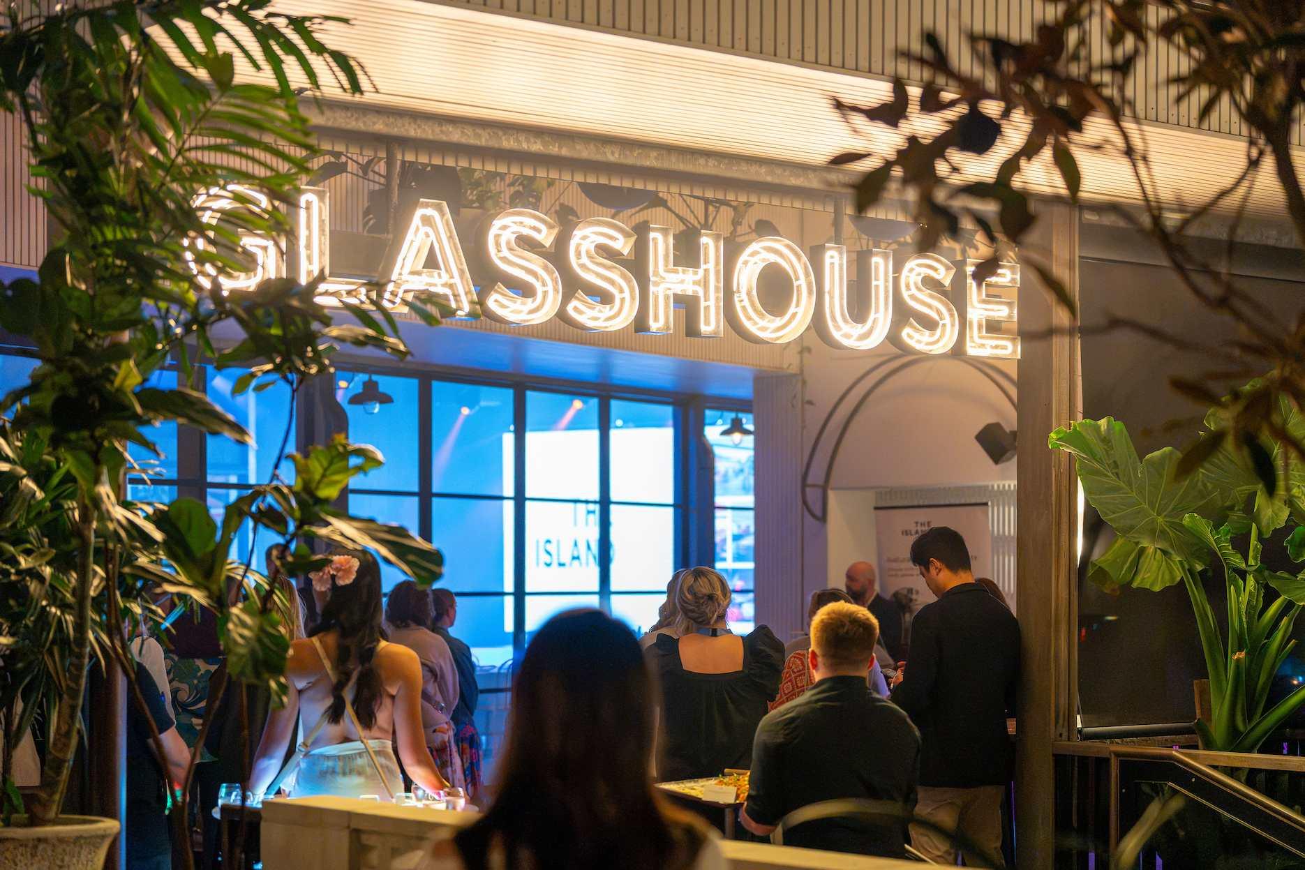Guests arriving at The Glasshouse at The Island Gold Coast for a corporate event.