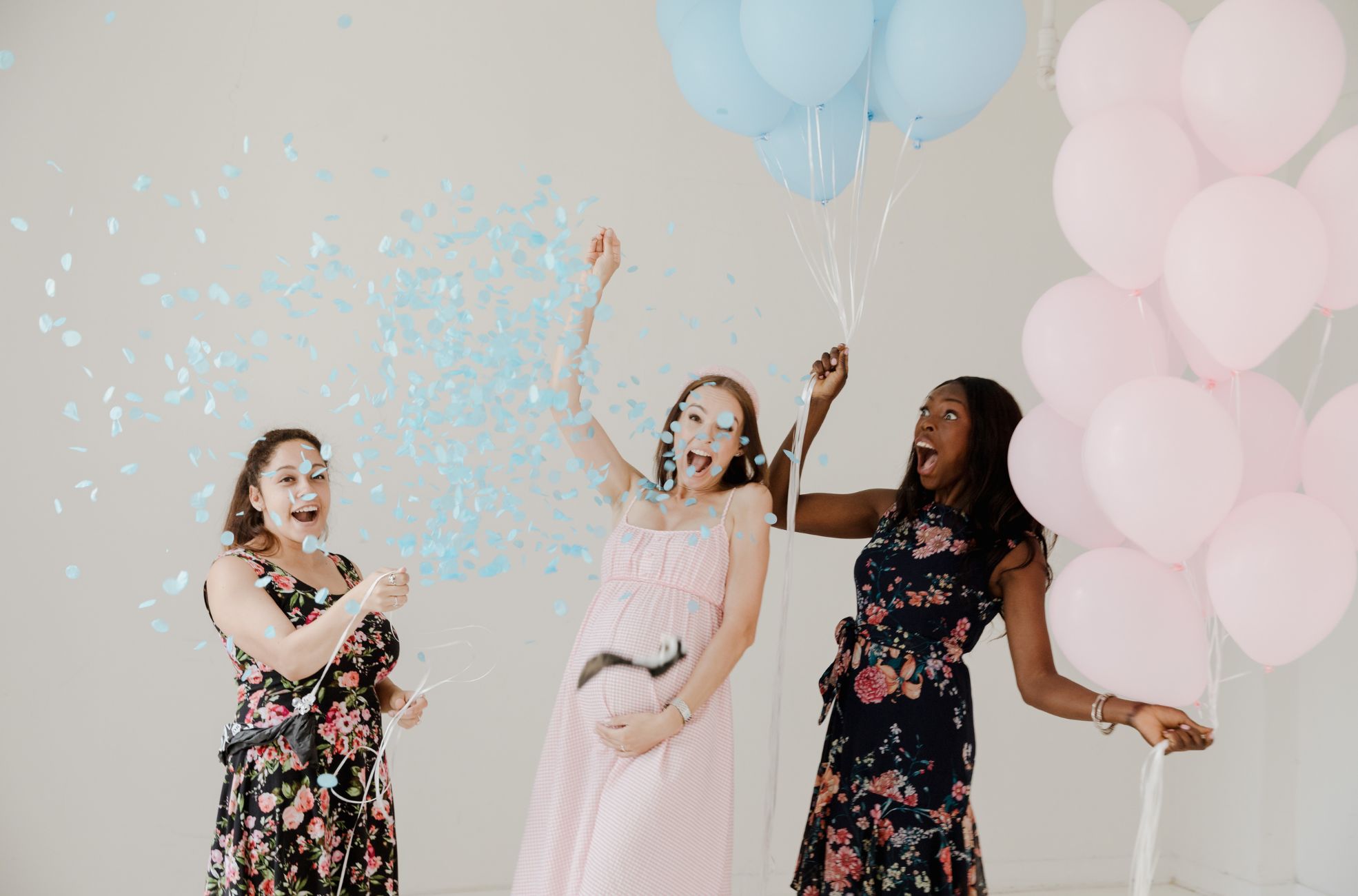Women Celebrating A Gender Reveal Party