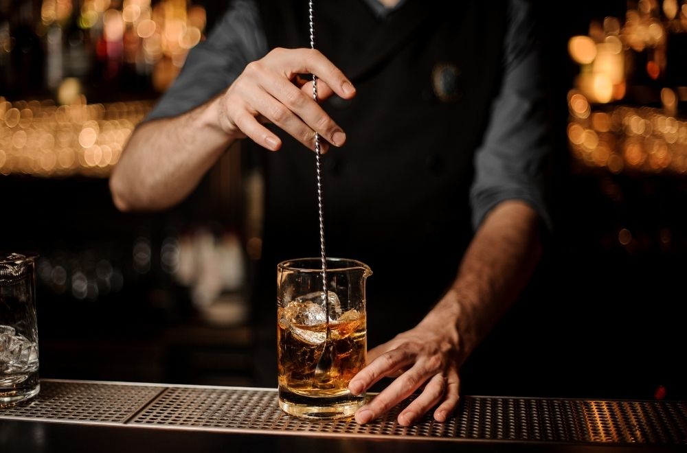 Man Working At Pop Up Bar
