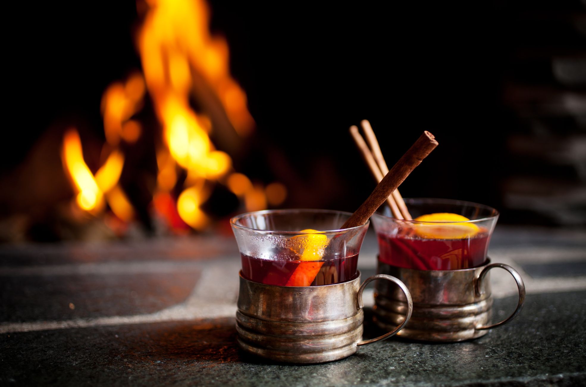 Mulled Wine And Cosy Fireplace