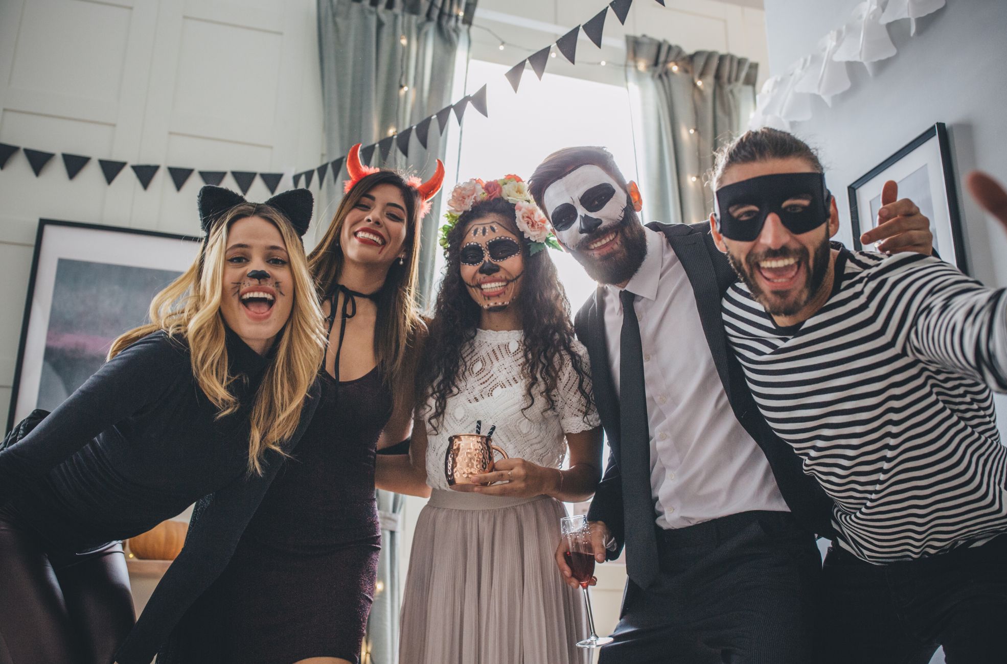 People At Halloween Party