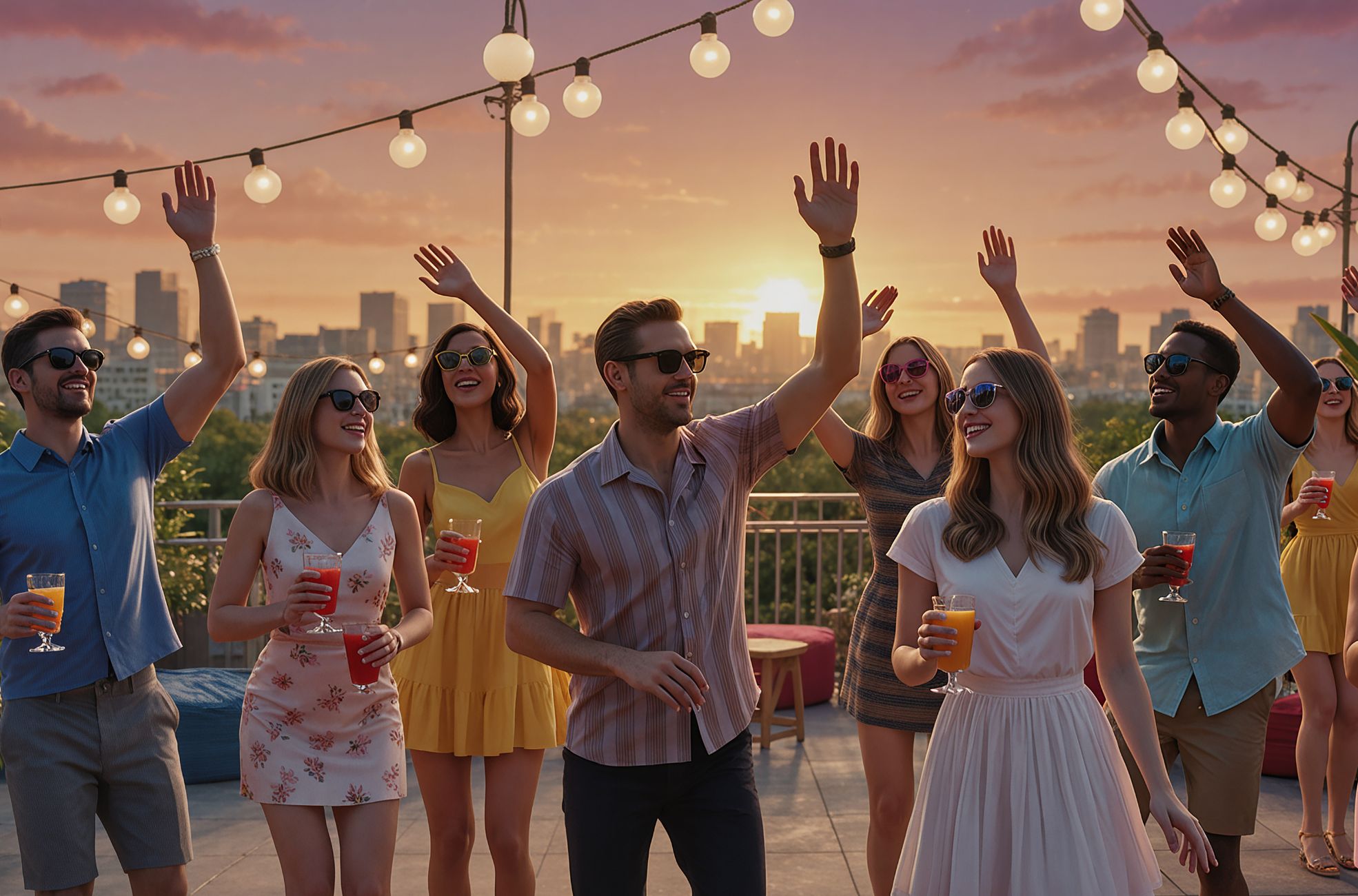 People At Summer Party