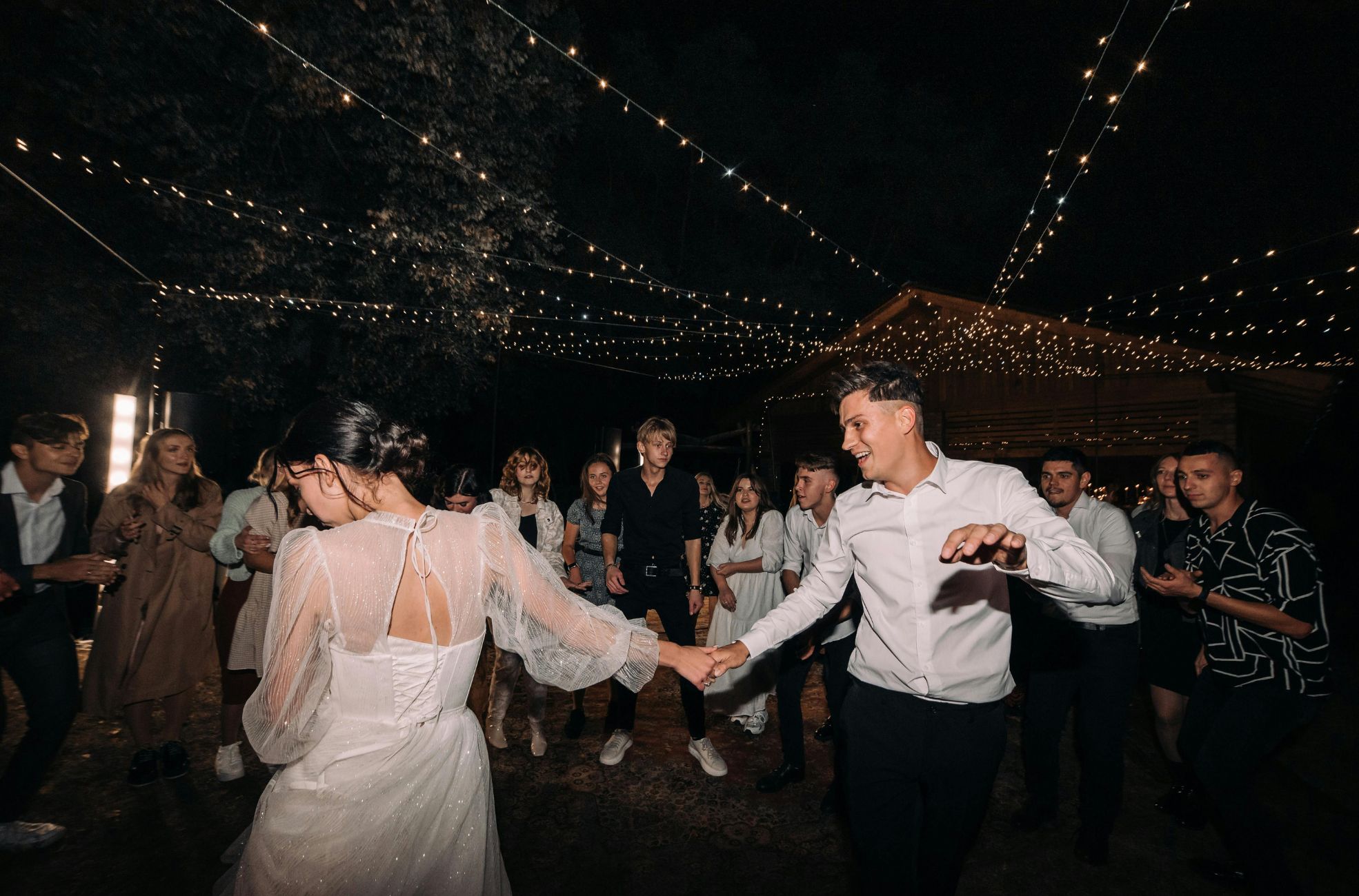 Bride And Groom Dancing