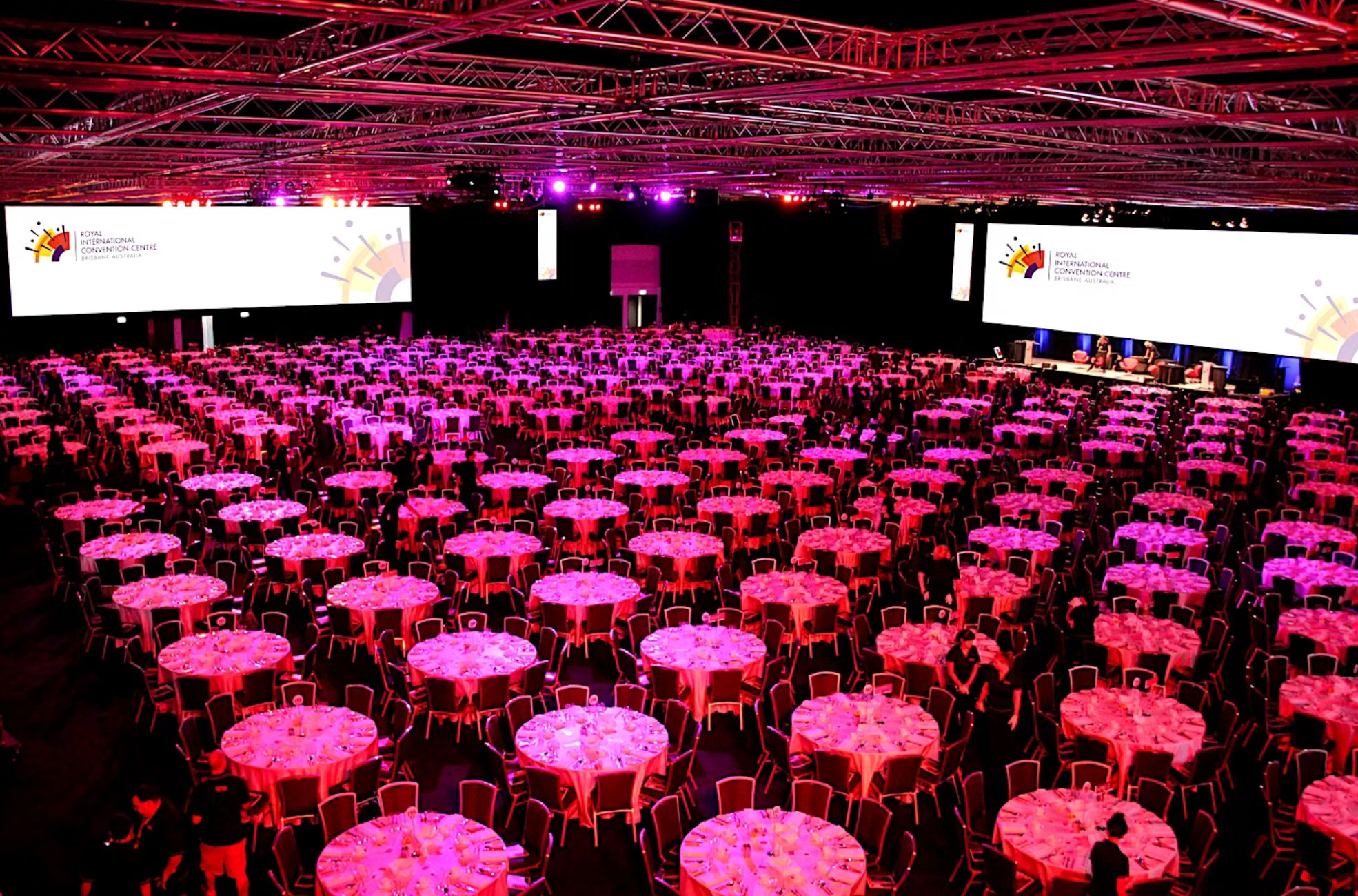 Large Event Space Pink Lighting