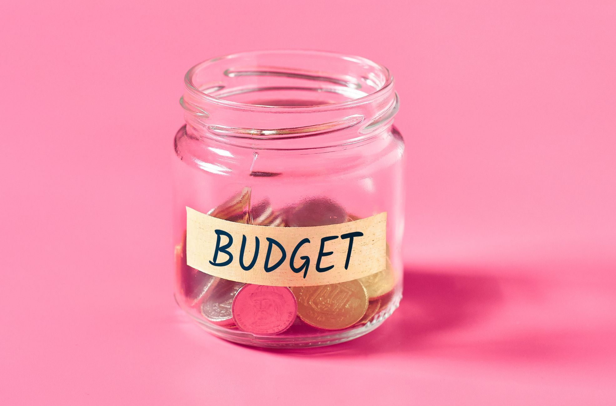 Jar With Budget Written On It