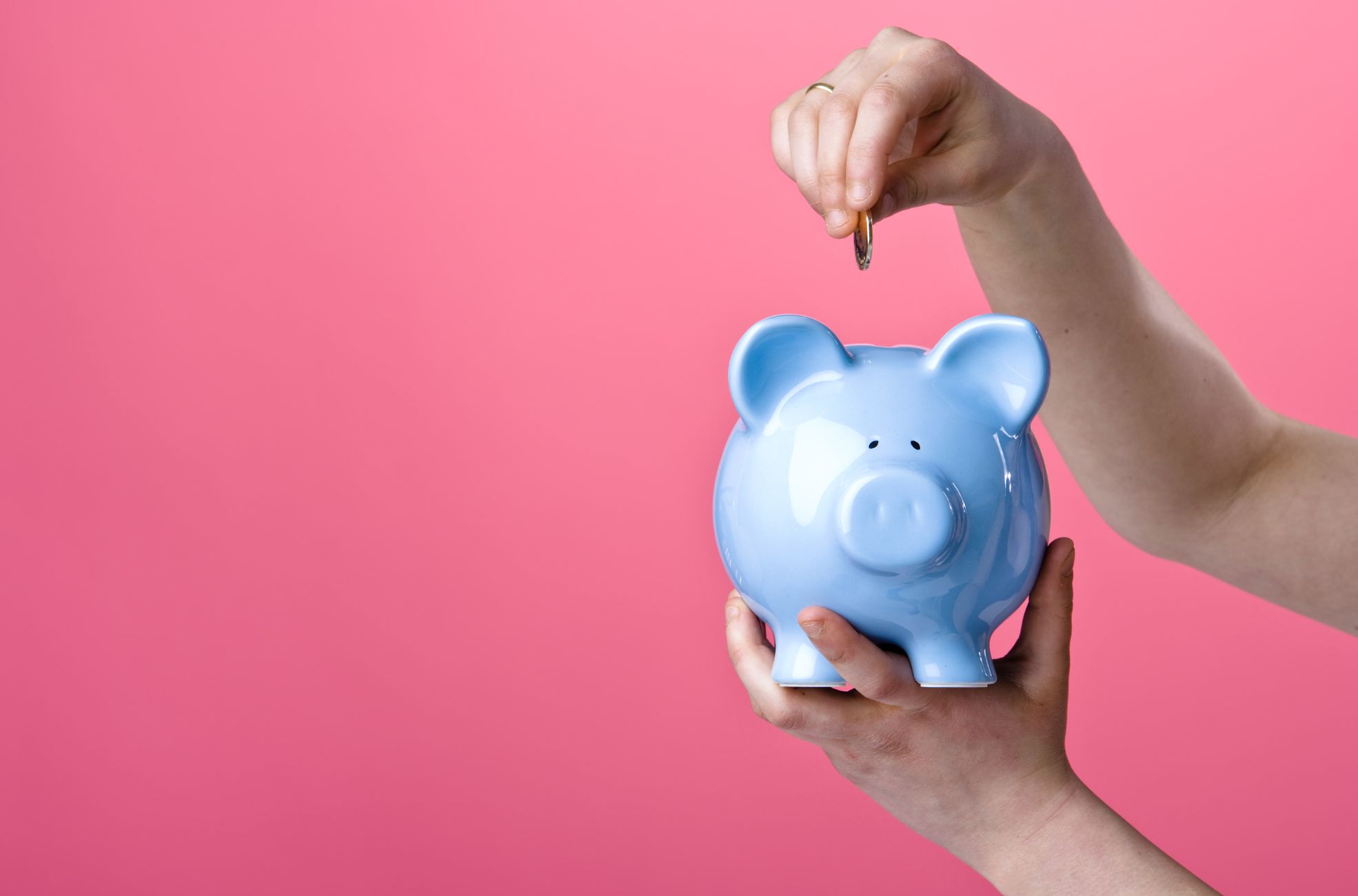 Piggy Bank Pink Background
