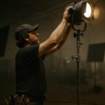 Man Doing Lighting On A Stage Setup