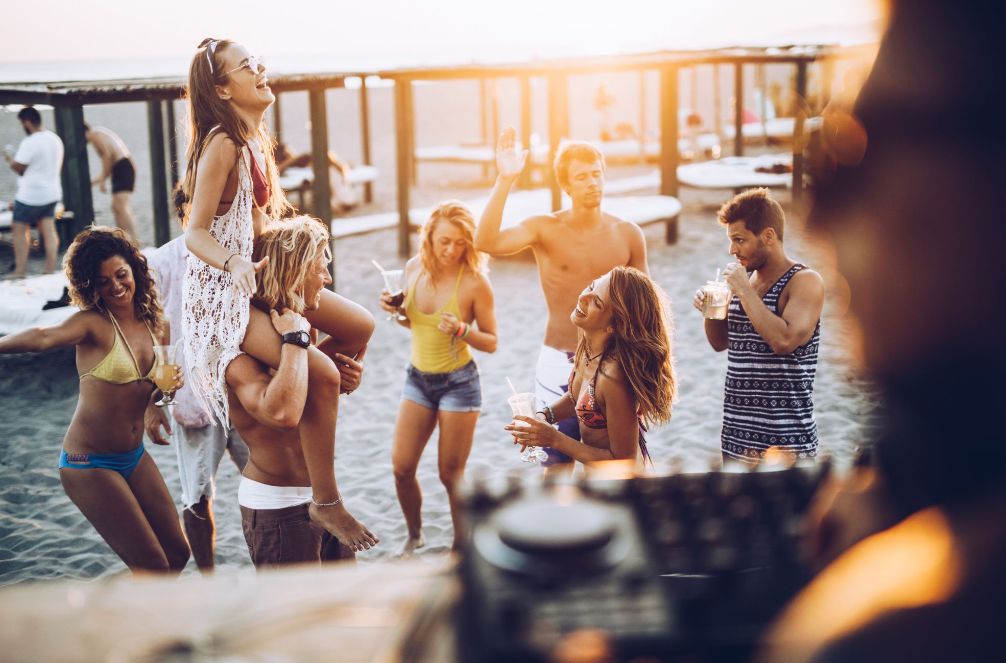 People At Beach Party