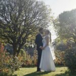 Wedding Couple In Garden
