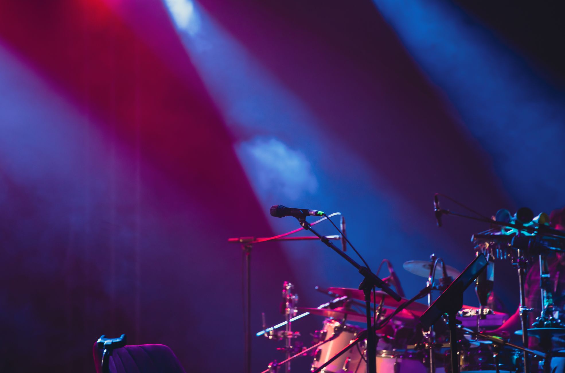 Microphone Musical Setup On Stage